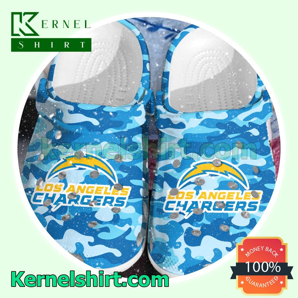 Los Angeles Chargers Blue Camouflage Clogs Shoes Slippers Sandals