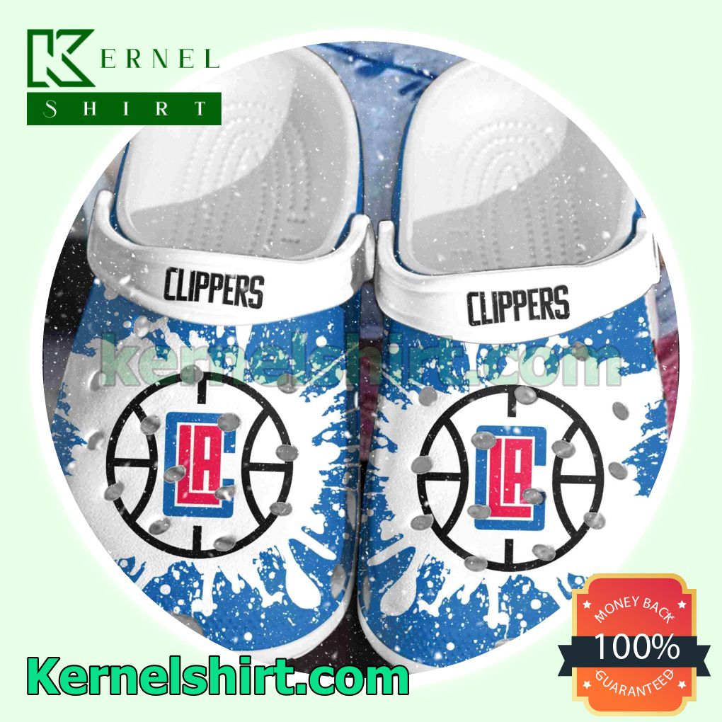 Los Angeles Clippers Logo Color Splash Clogs Shoes Slippers Sandals