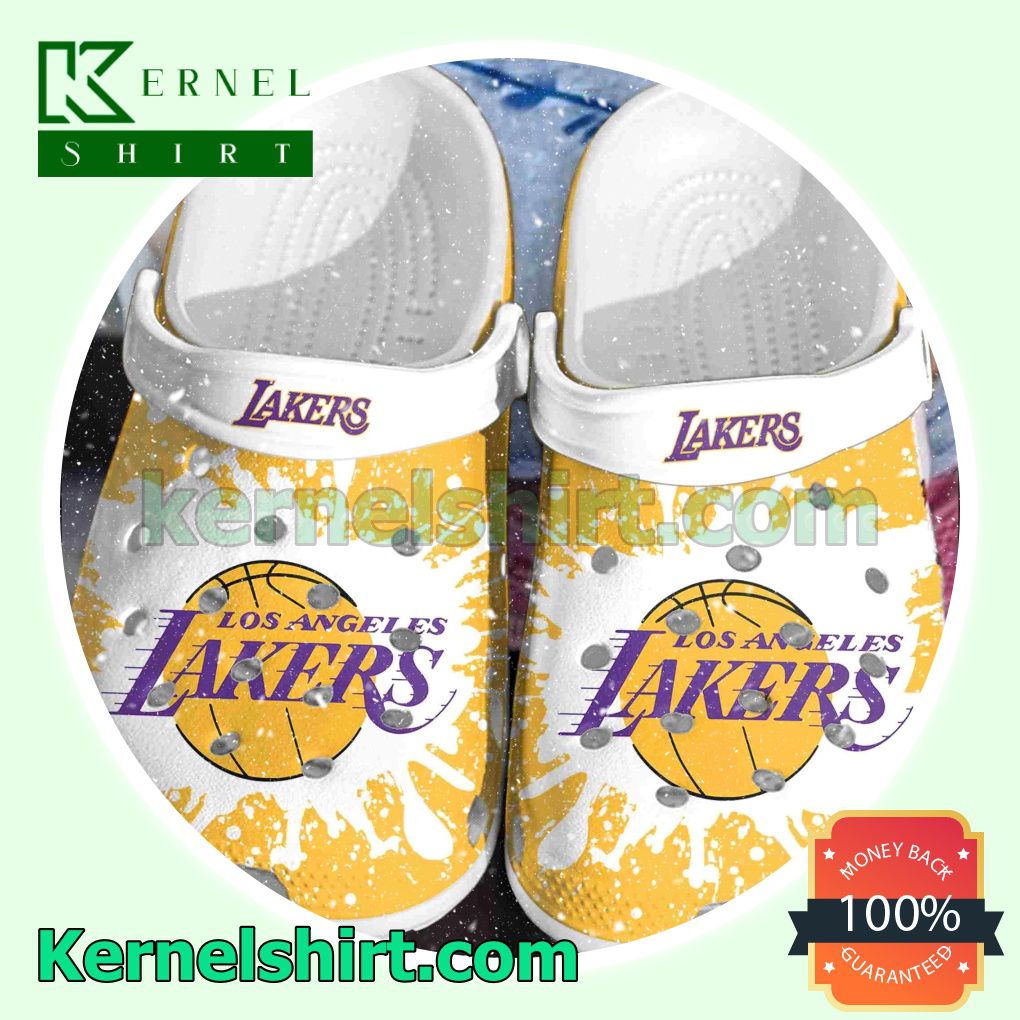 Los Angeles Lakers Logo Color Splash Clogs Shoes Slippers Sandals