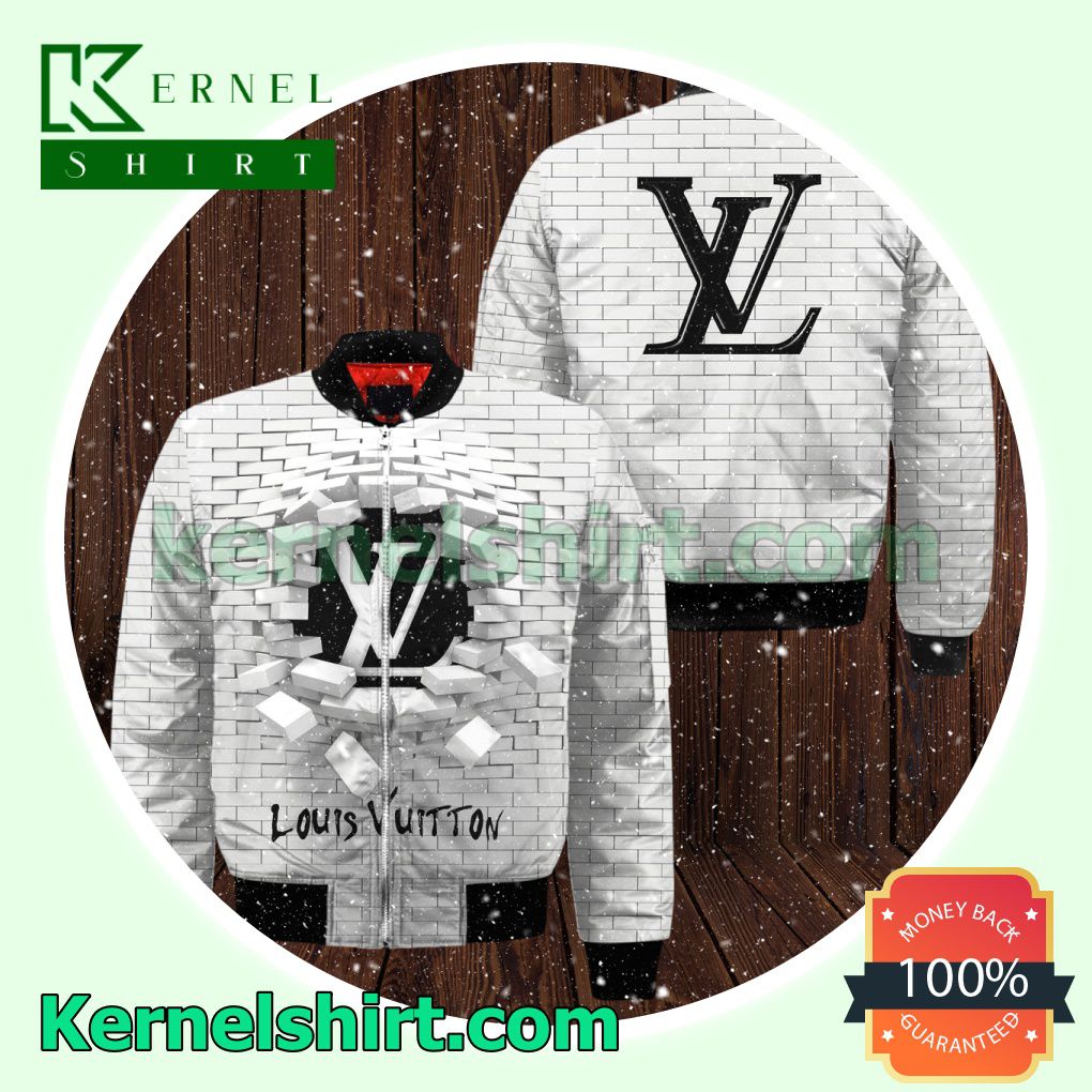 Louis Vuitton Broken White Brick Wall Varsity Jacket Coat Outwear