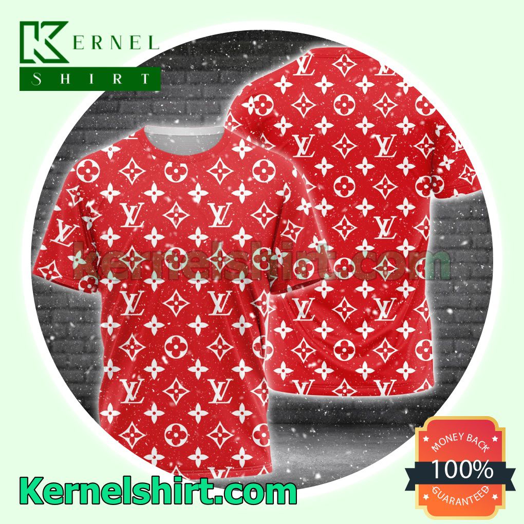 Louis Vuitton Monogram Red Logo 3D T-Shirt