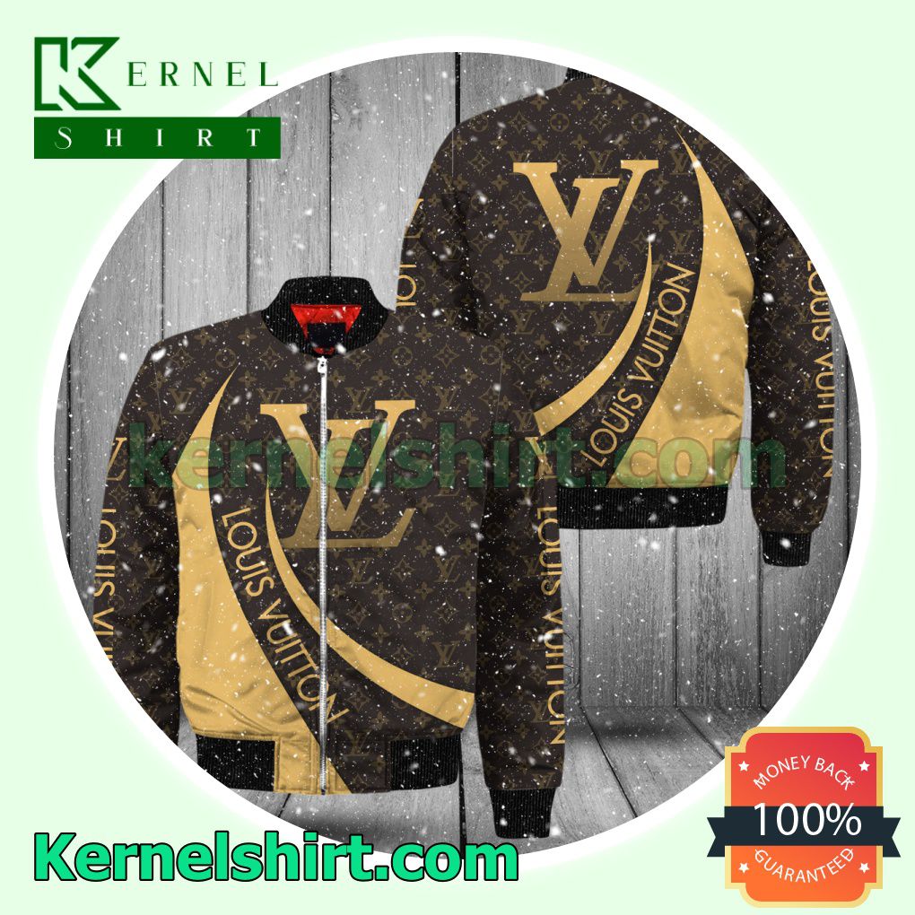 Louis Vuitton Monogram Yellow Curves Varsity Jacket Coat Outwear