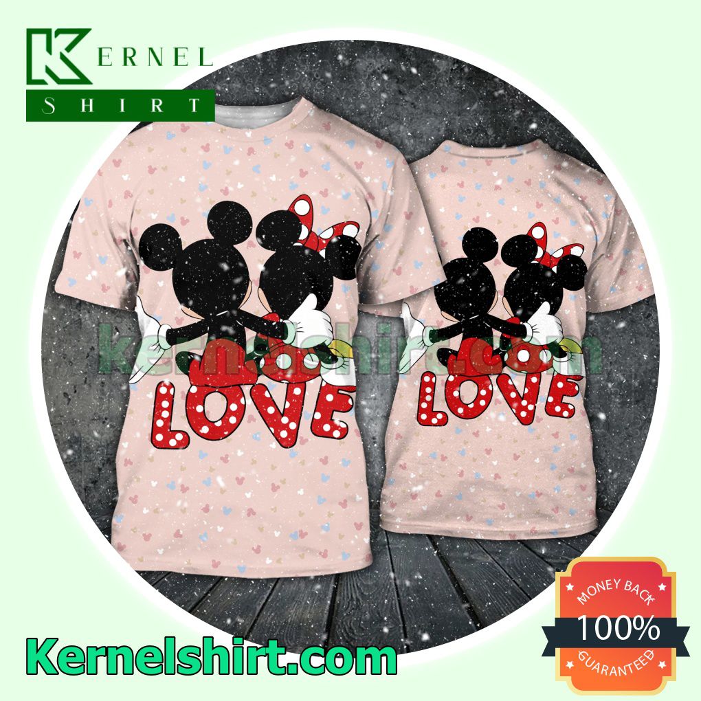 Love Couple Mickey And Minnie Hooded Sweatshirt Women Legging a