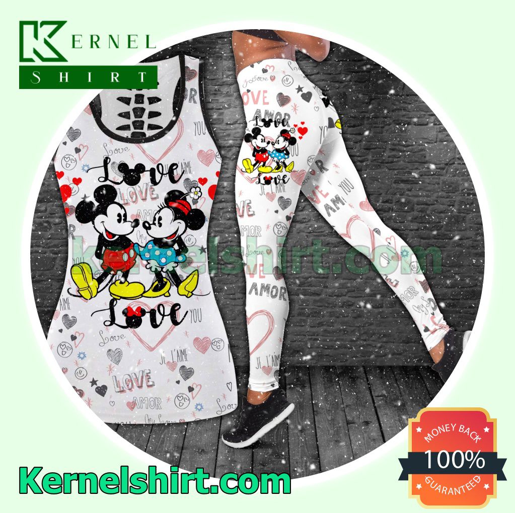 Love Mickey And Minnie Hooded Sweatshirt Women Legging