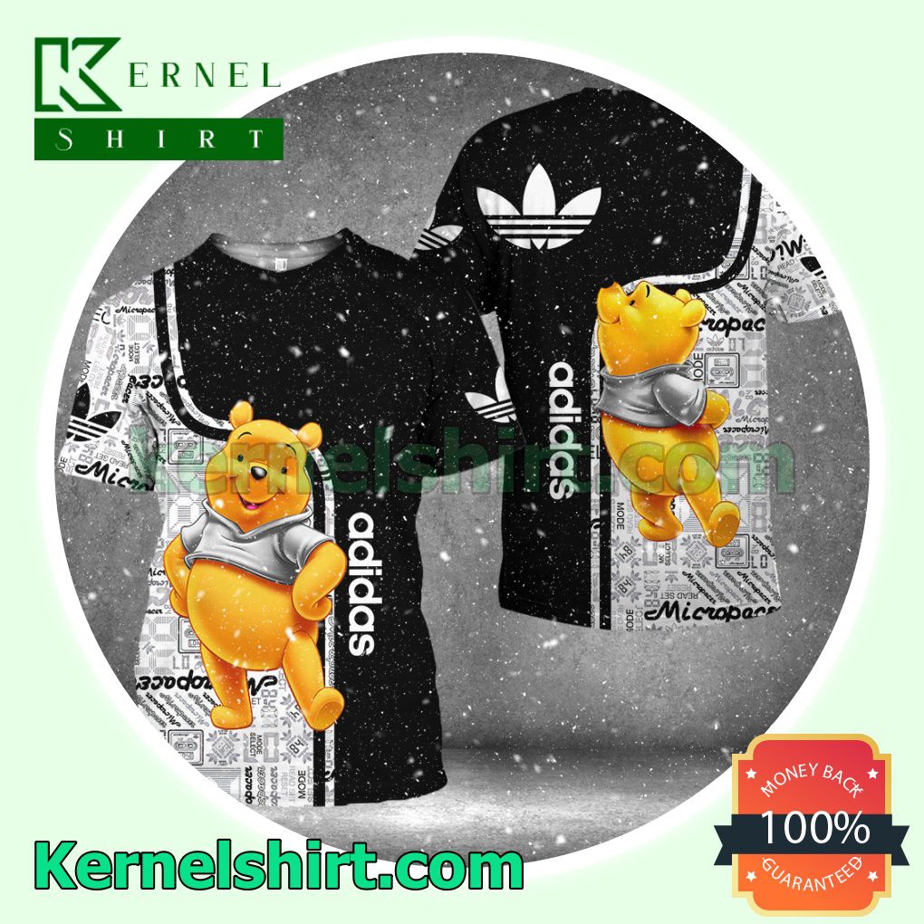 Luxury Adidas Brand Distinct Logo Winnie The Pooh Logo 3D T-Shirt
