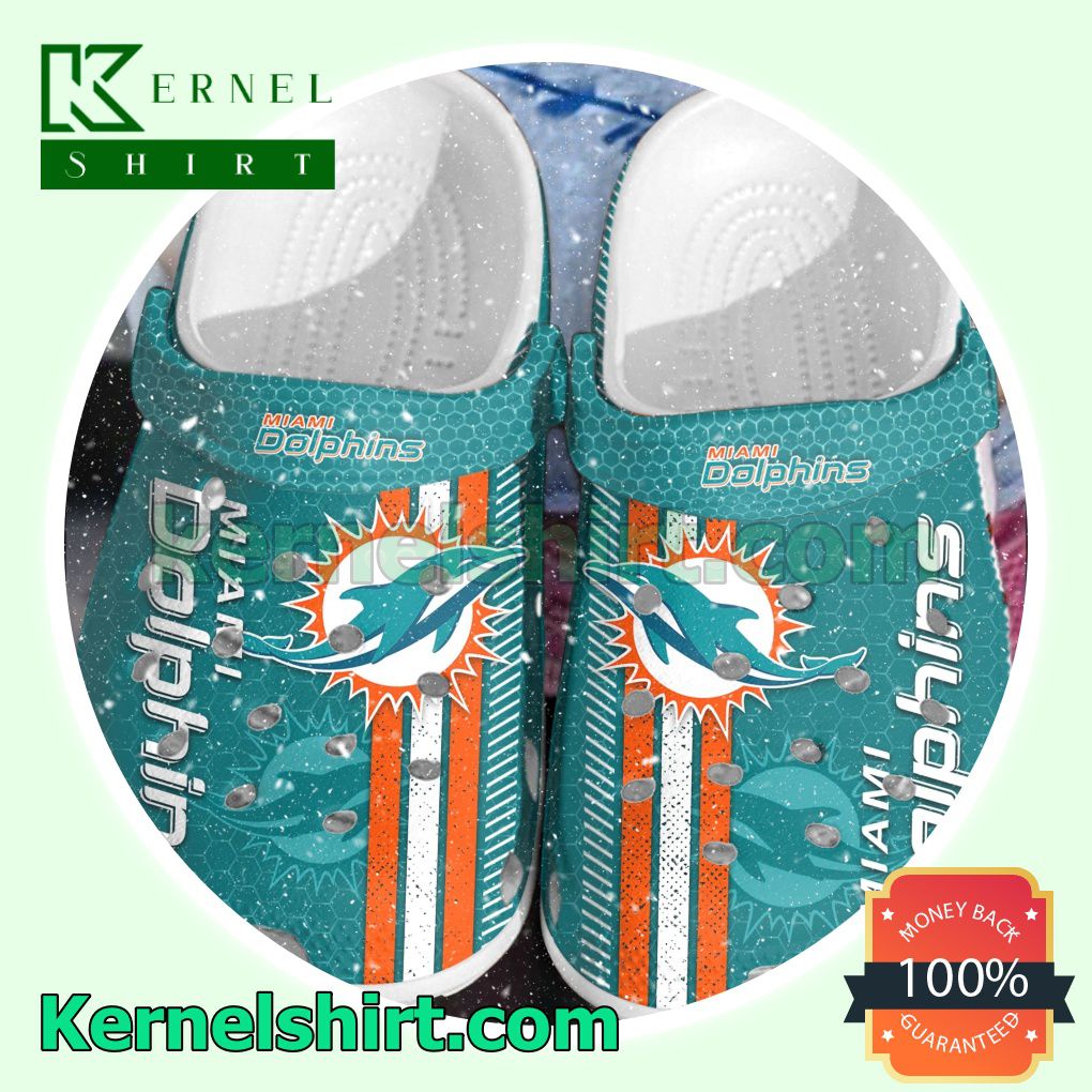 Miami Dolphins Hive Pattern Clogs Shoes Slippers Sandals
