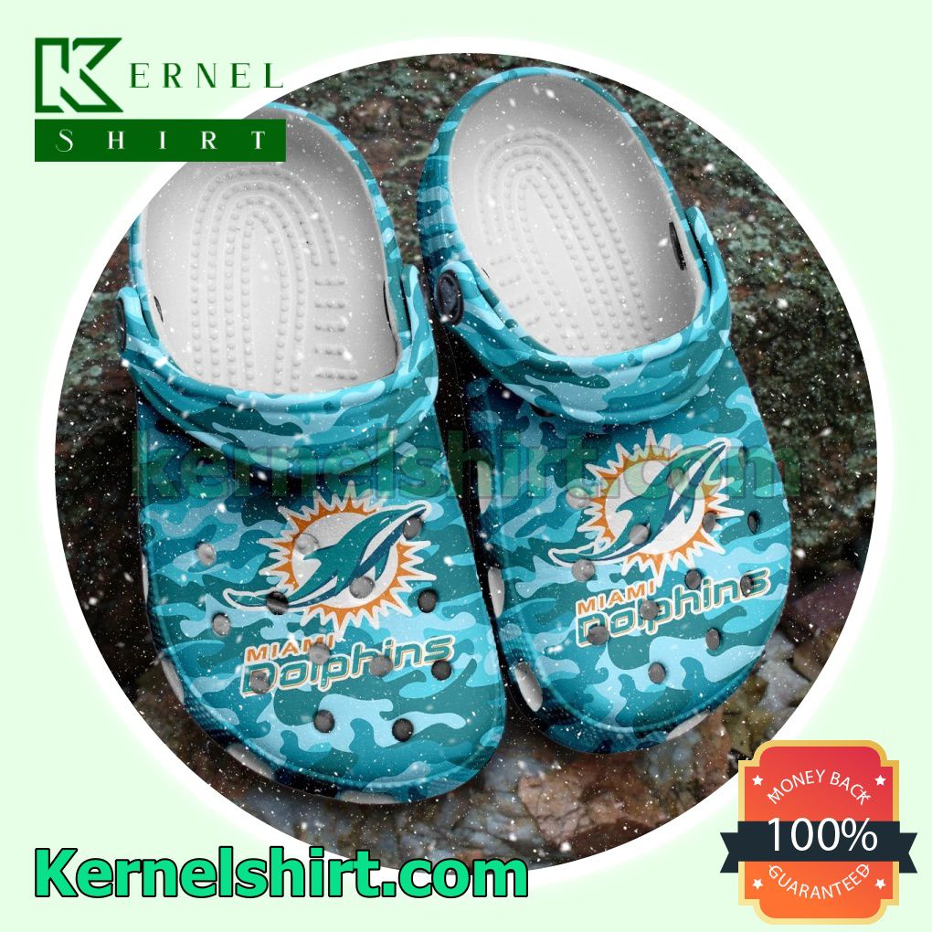 Miami Dolphins Logo Camouflage Clogs Shoes Slippers Sandals