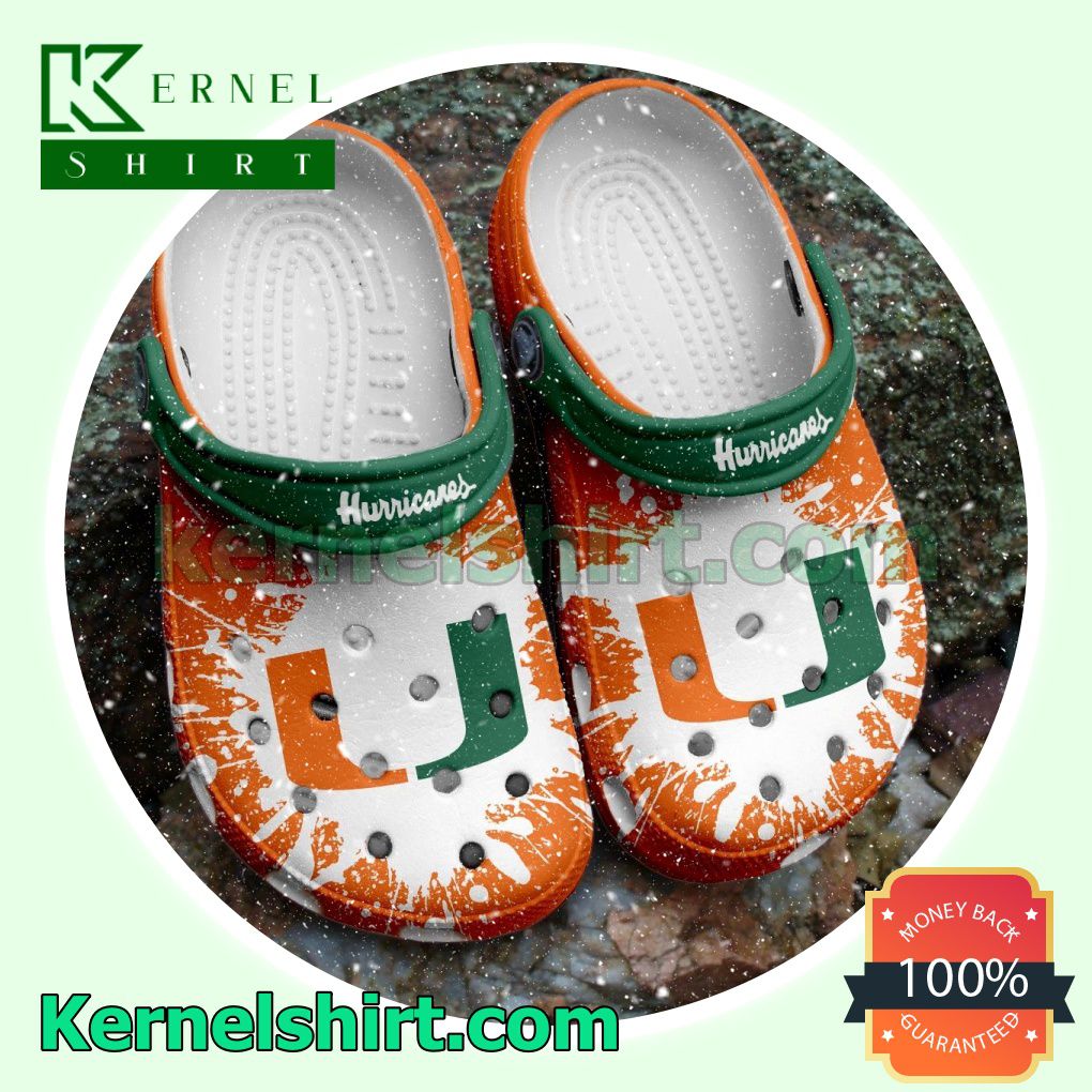 Miami Hurricanes Logo Color Splash Clogs Shoes Slippers Sandals