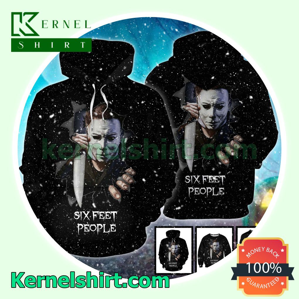 Michael Myers Six Feet People Costume Scary Hooded Sweatshirt