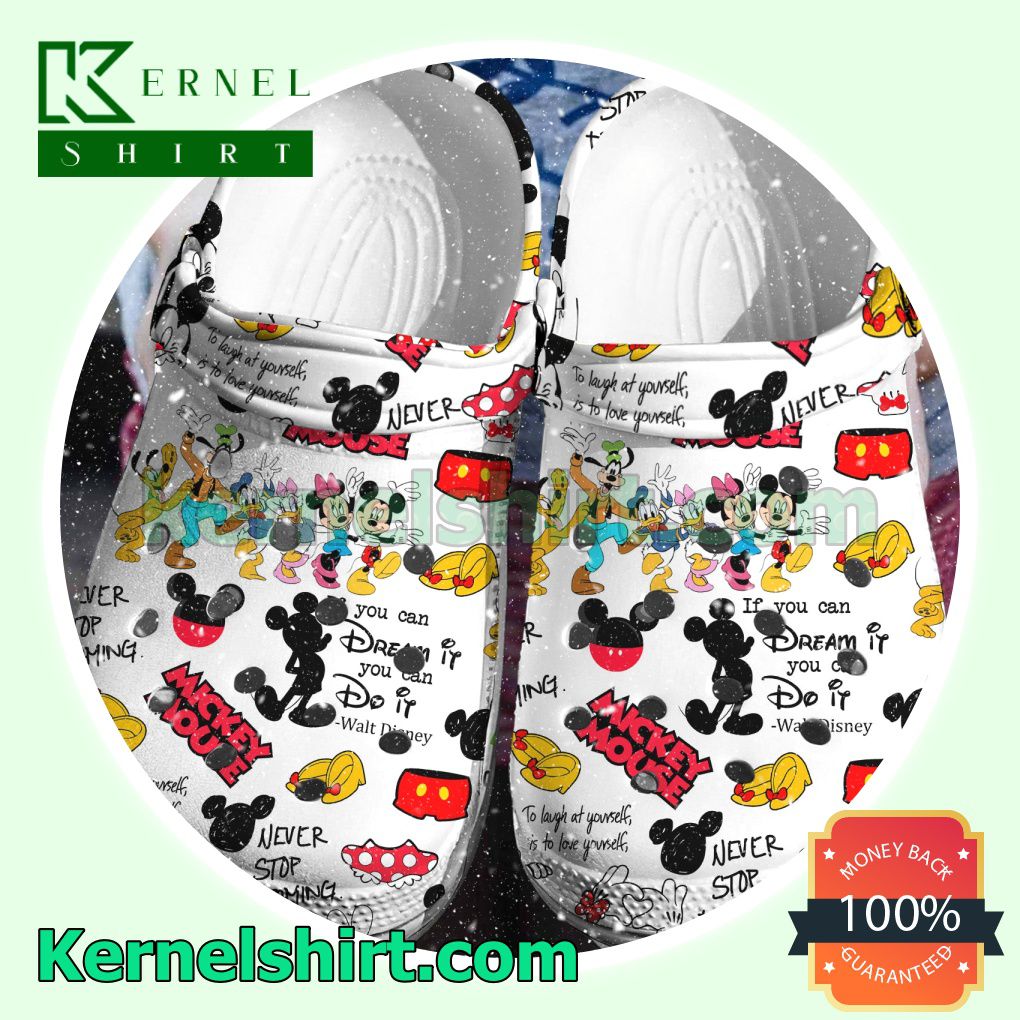 Mickey And Disney Friends If You Can Dream It You Can Do It Clogs Shoes Slippers Sandals