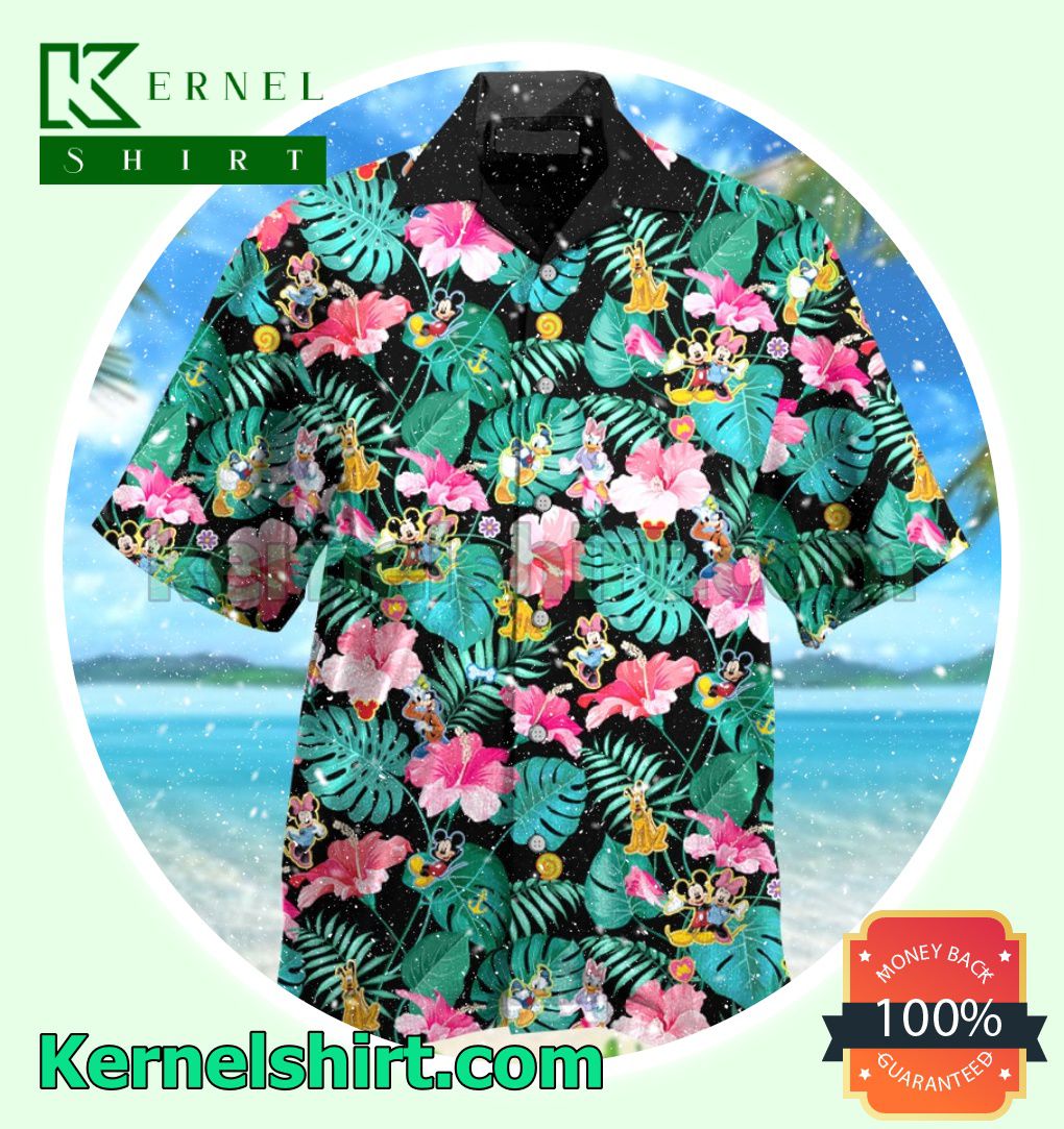 Mickey And Friends Tropical Summer Short Sleeve Shirt