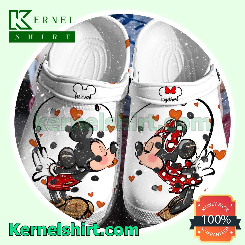 Mickey And Minnie Forever Together Clogs Shoes Slippers Sandals