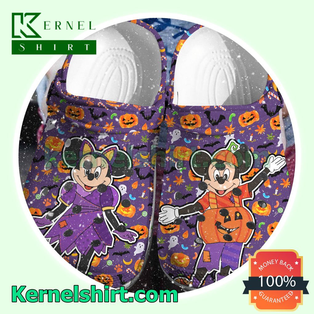 Mickey And Minnie Halloween Purple Clogs Shoes Slippers Sandals