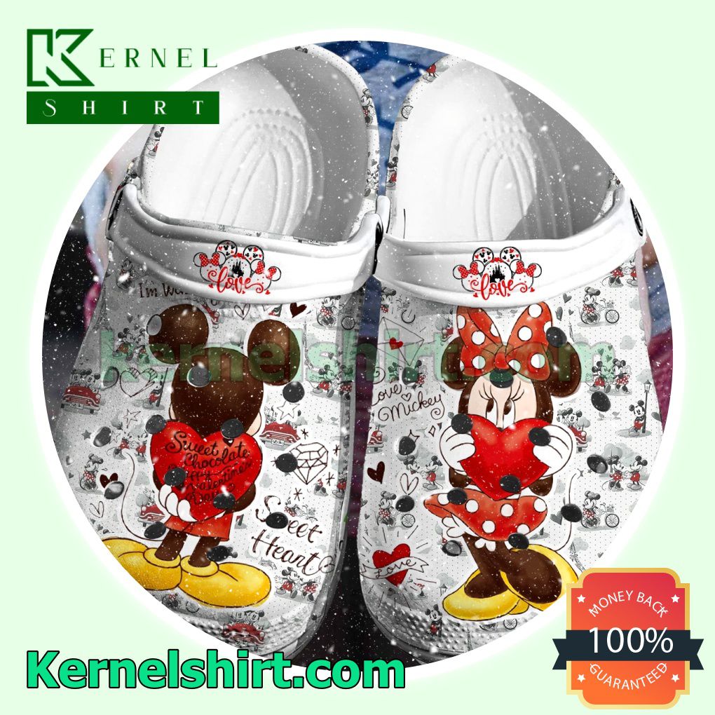 Mickey And Minnie Happy Valentine Day Clogs Shoes Slippers Sandals