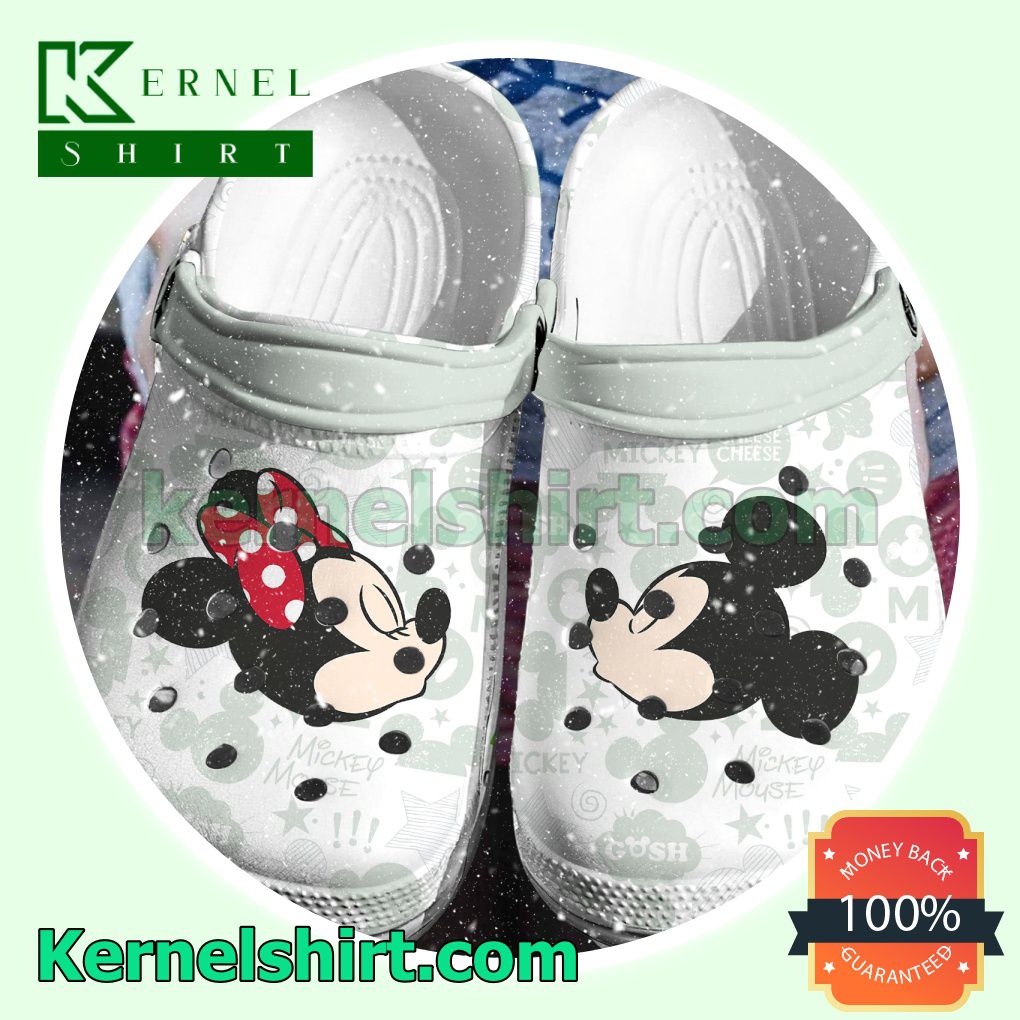 Mickey And Minnie Head Kiss Clogs Shoes Slippers Sandals