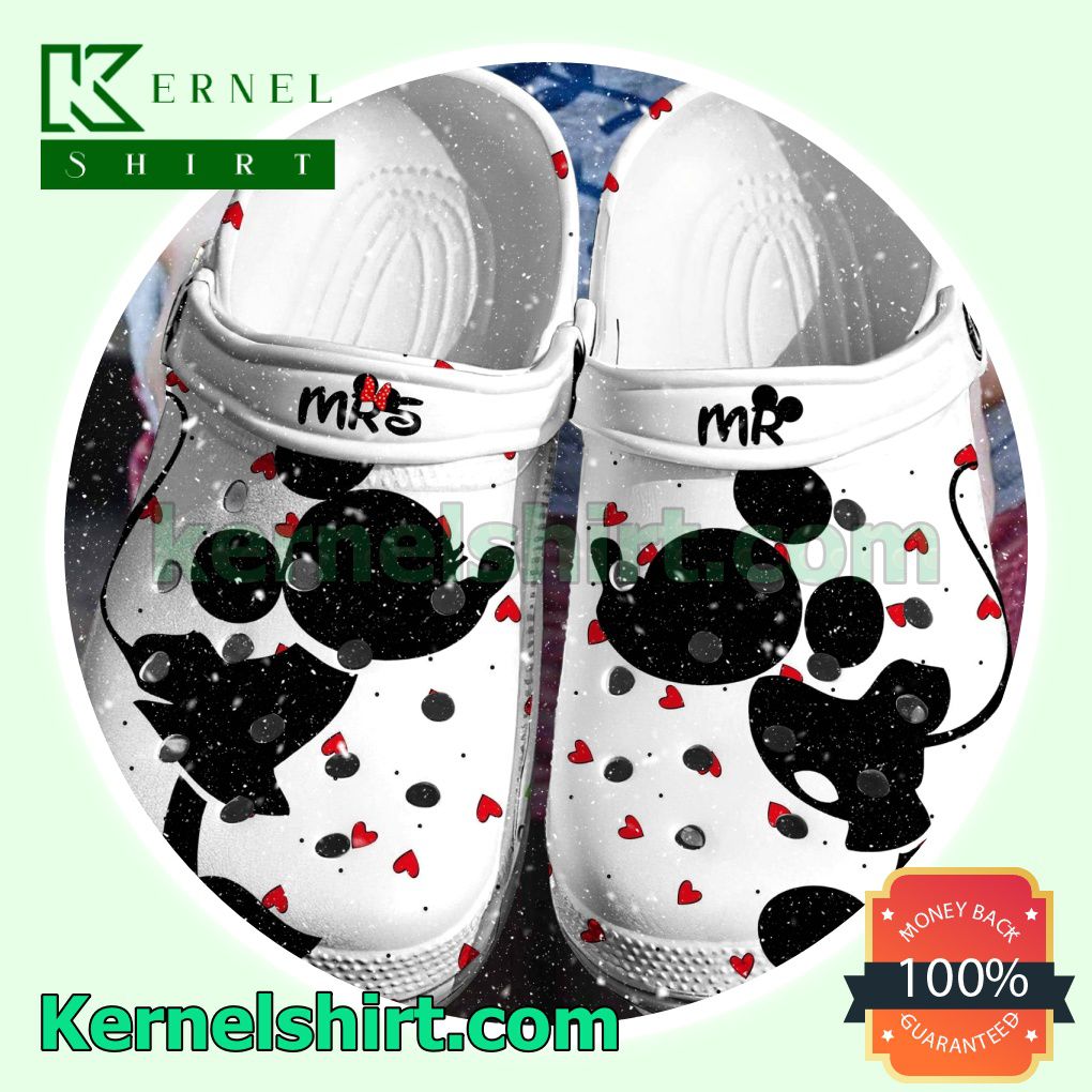 Mickey And Minnie Kiss Silhouette Clogs Shoes Slippers Sandals