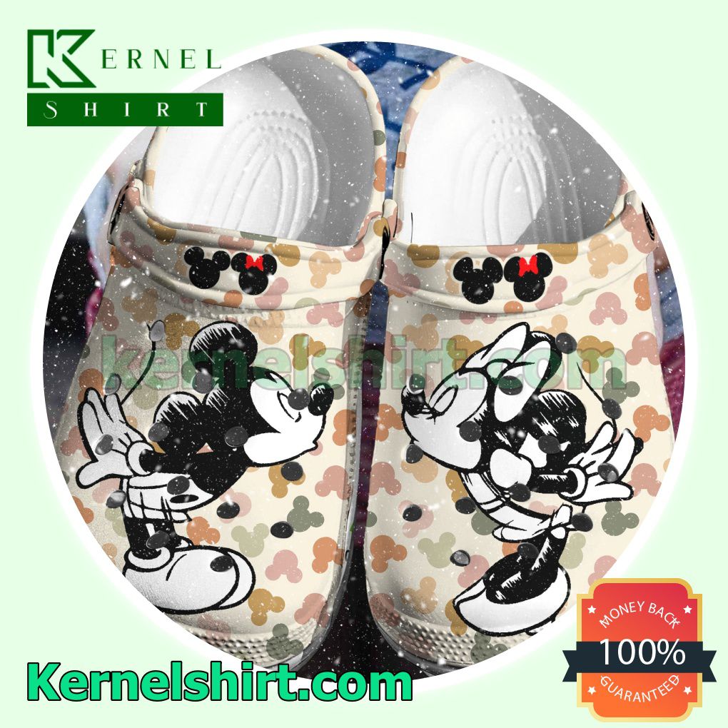 Mickey And Minnie Kiss Vintage Clogs Shoes Slippers Sandals