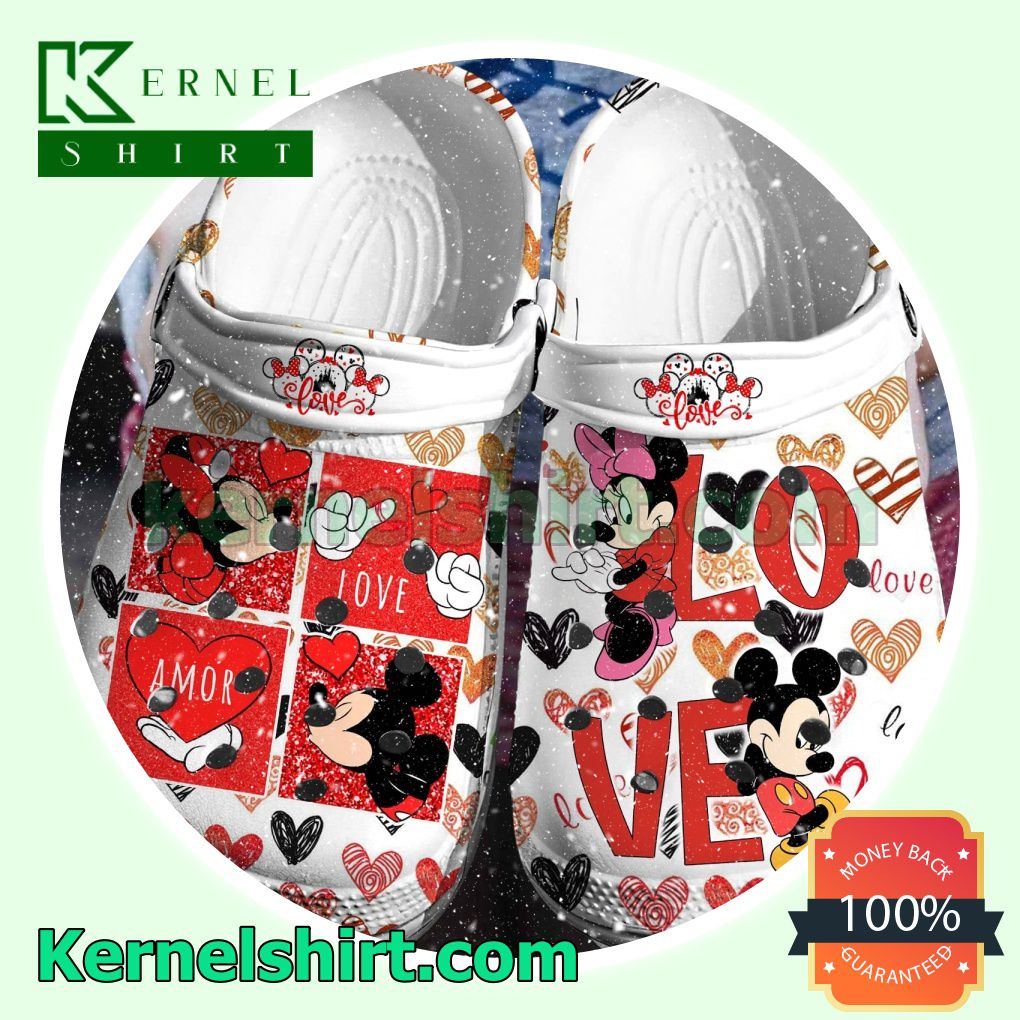 Mickey And Minnie Love Amor Clogs Shoes Slippers Sandals