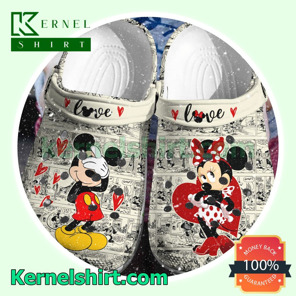 Mickey And Minnie Love Clogs Shoes Slippers Sandals