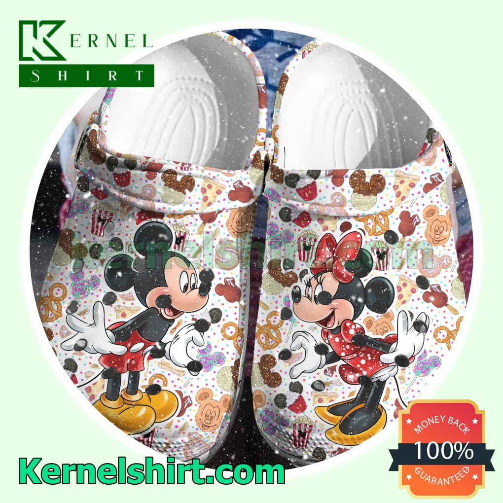 Mickey And Minnie Love Food Clogs Shoes Slippers Sandals