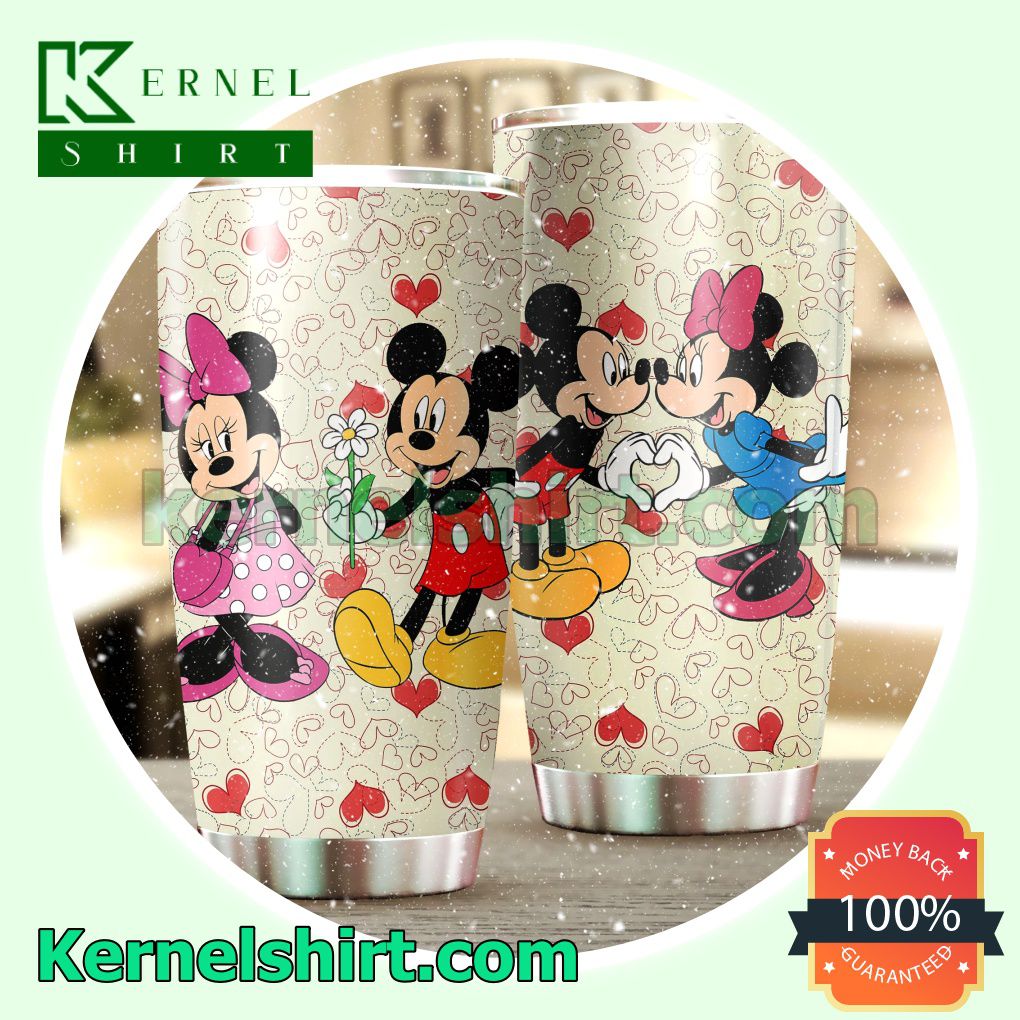 Mickey And Minnie Make A Heart Tumbler Cup