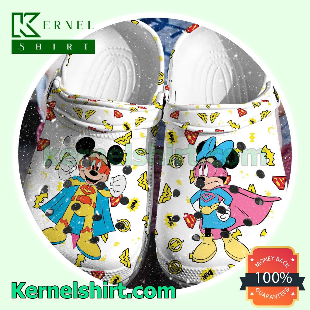 Mickey And Minnie Superman Clogs Shoes Slippers Sandals