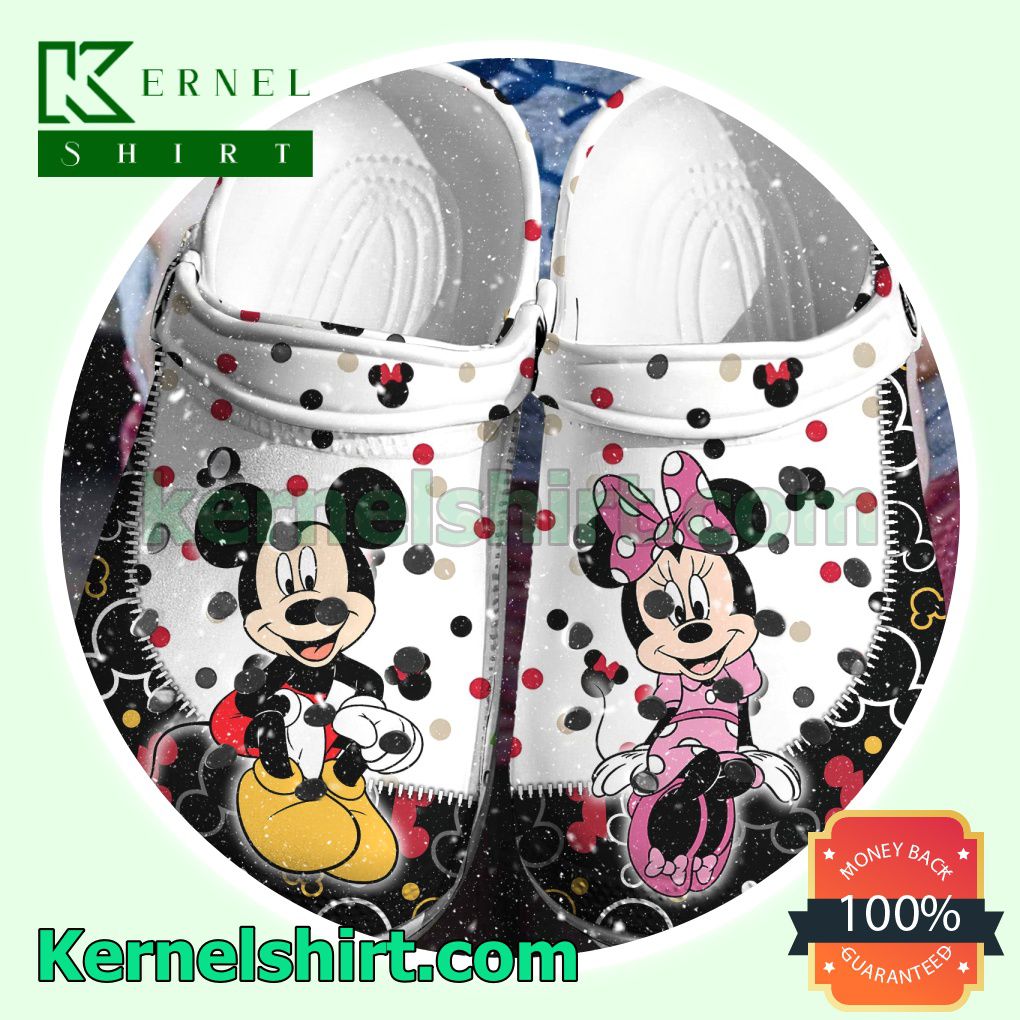 Mickey And Minnie Zipper Pattern Clogs Shoes Slippers Sandals