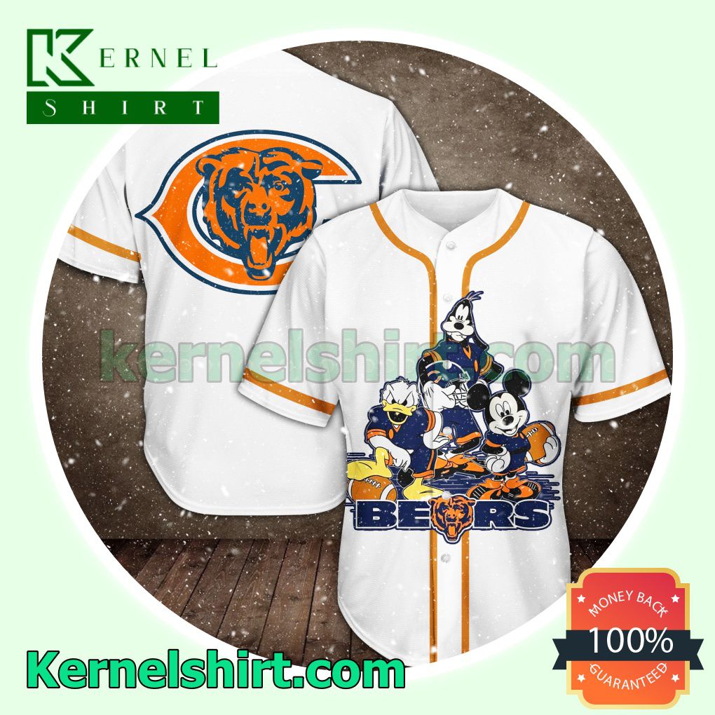 Mickey Donald Goofy Chicago Bears Button Down Shirts