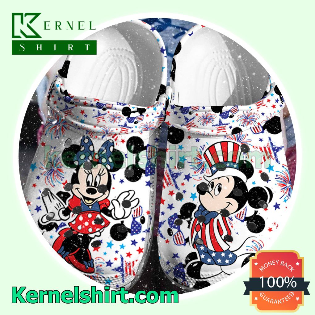 Mickey Minnie 4th Of July Clogs Shoes Slippers Sandals