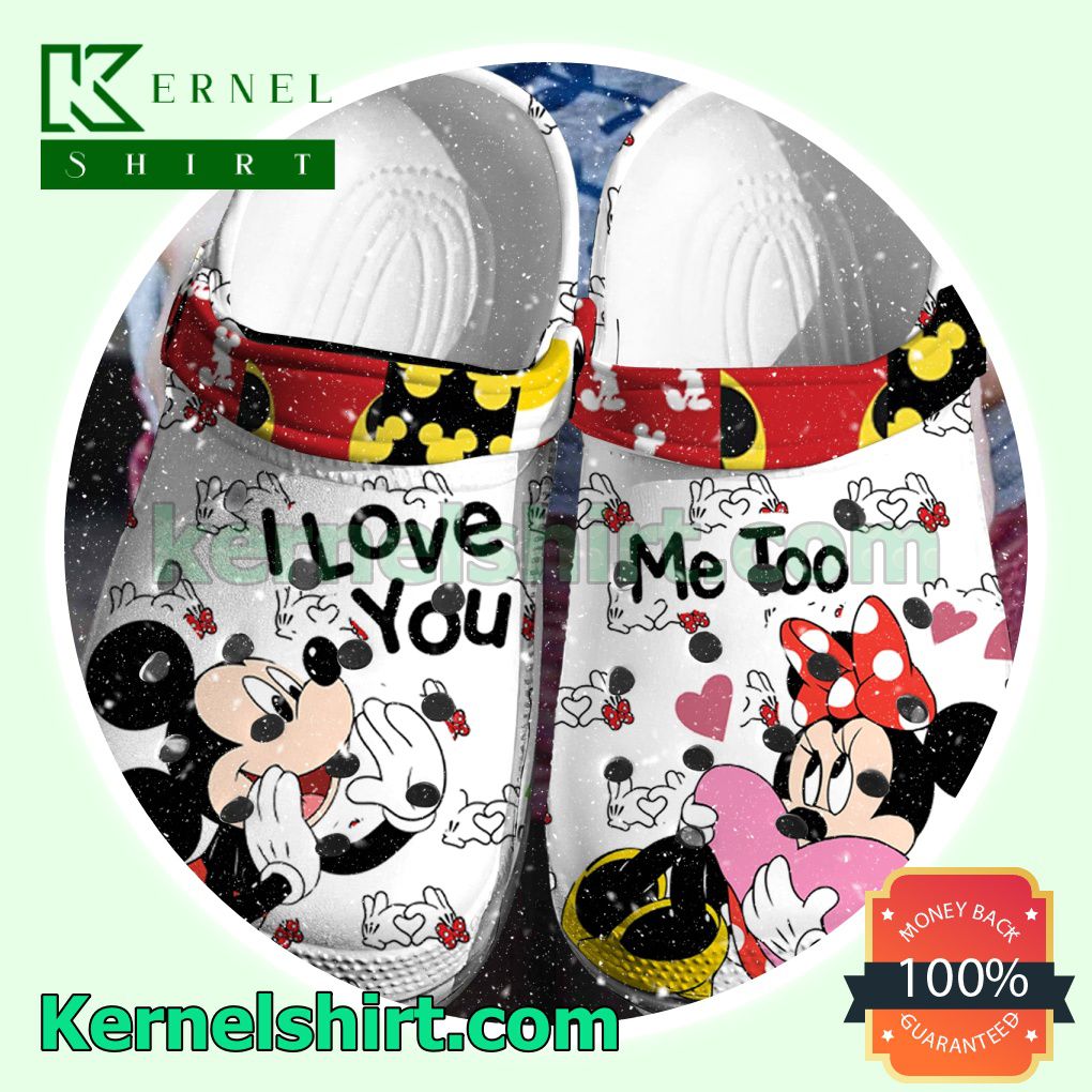 Mickey Minnie I Love You Clogs Shoes Slippers Sandals