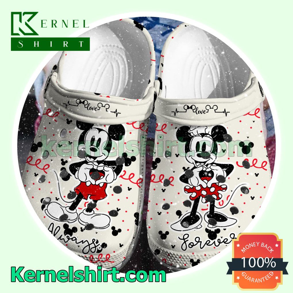 Mickey Minnie Love Always Clogs Shoes Slippers Sandals