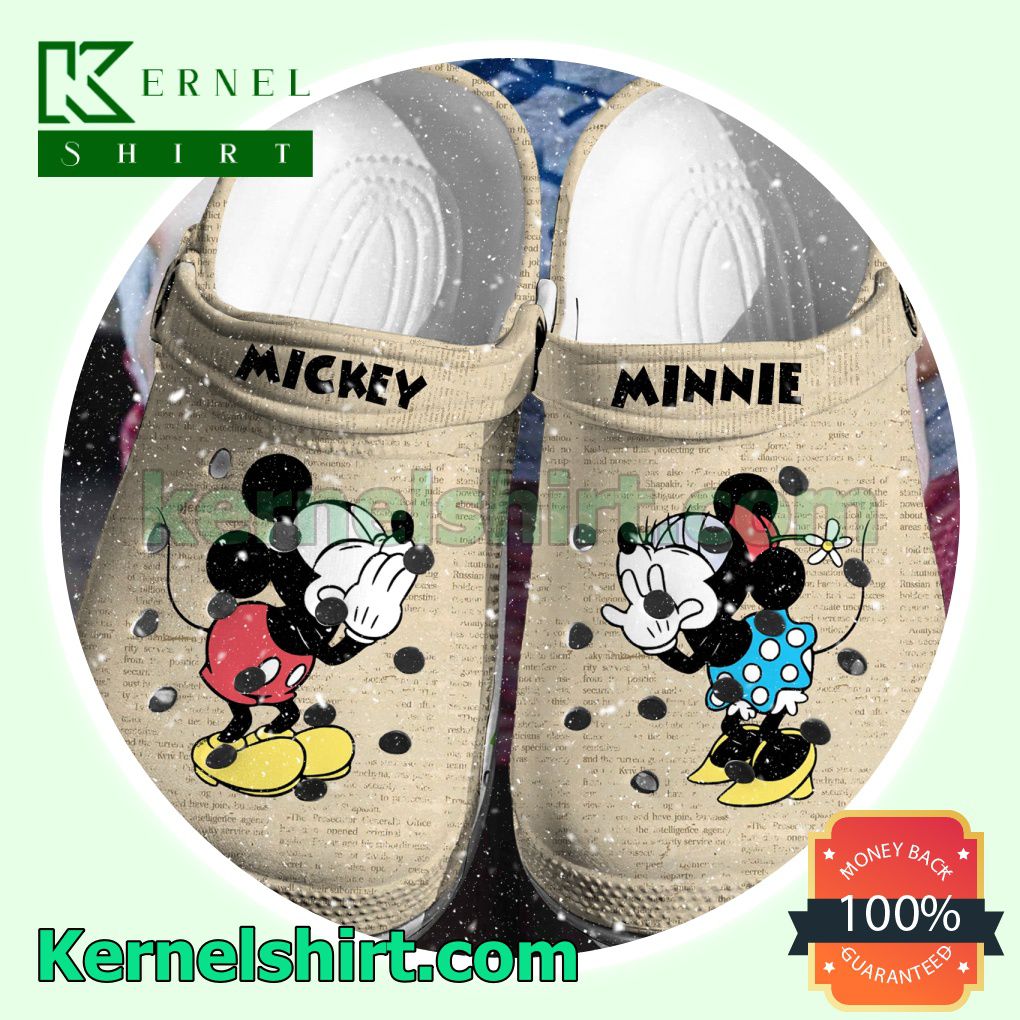 Mickey Minnie Old Newspaper Clogs Shoes Slippers Sandals