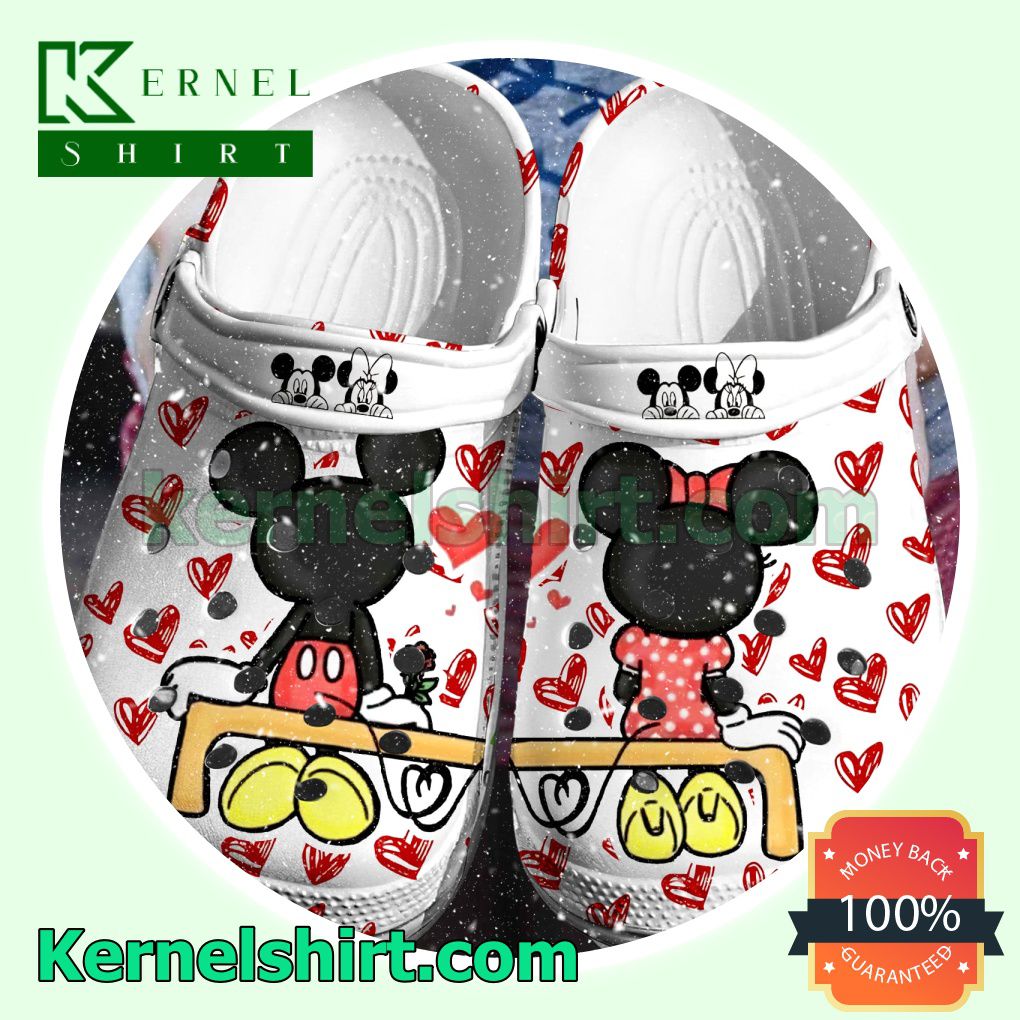 Mickey Minnie Sit Together Clogs Shoes Slippers Sandals