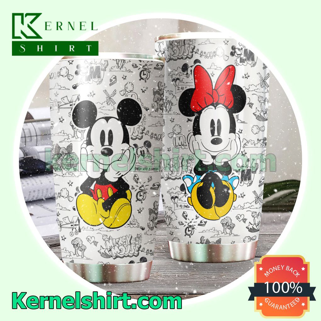 Mickey Minnie Started With A Mouse Tumbler Cup