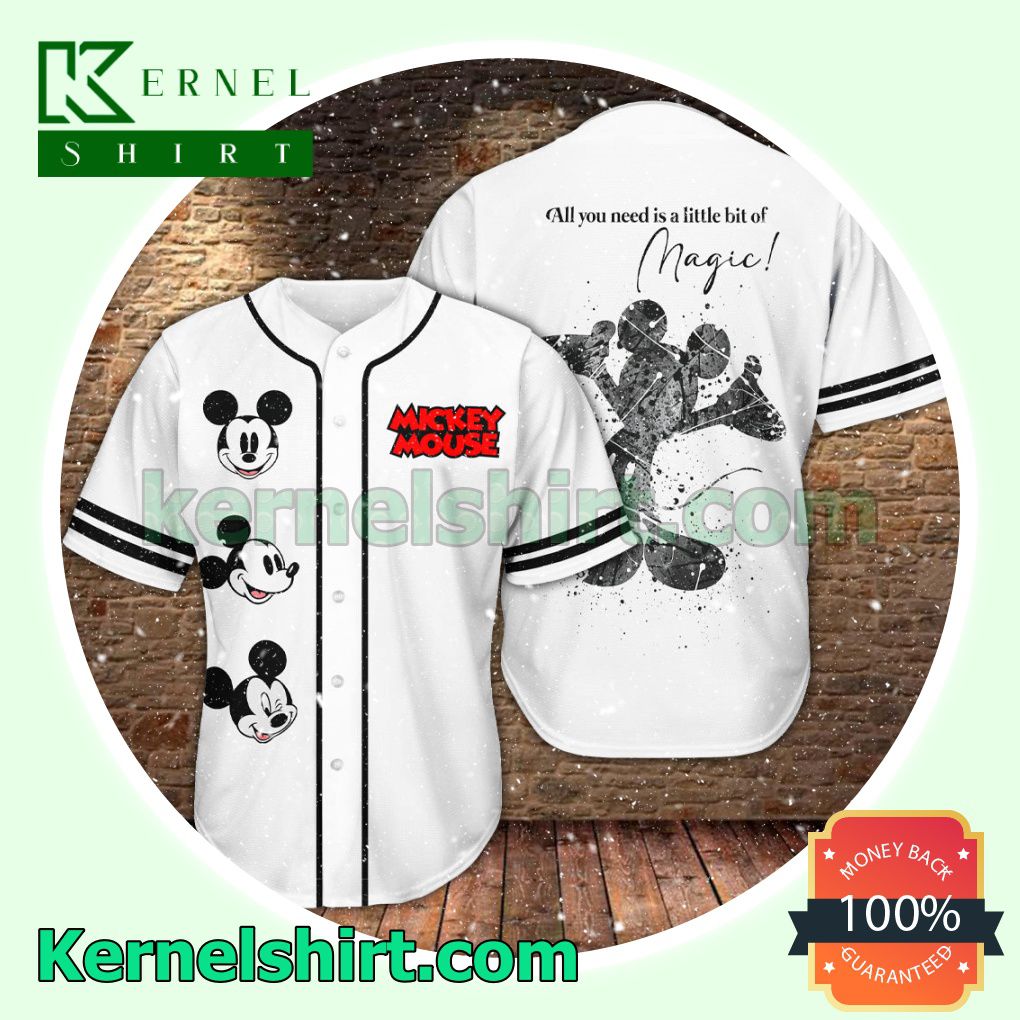 Mickey Mouse All You Need Is A Little Bit Of Magic Button Down Shirts