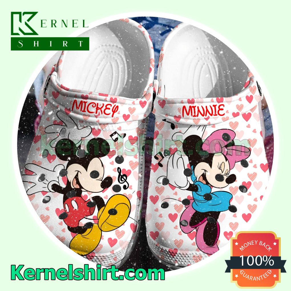 Mickey Mouse And Minnie Mouse Heart And Music Clogs Shoes Slippers Sandals