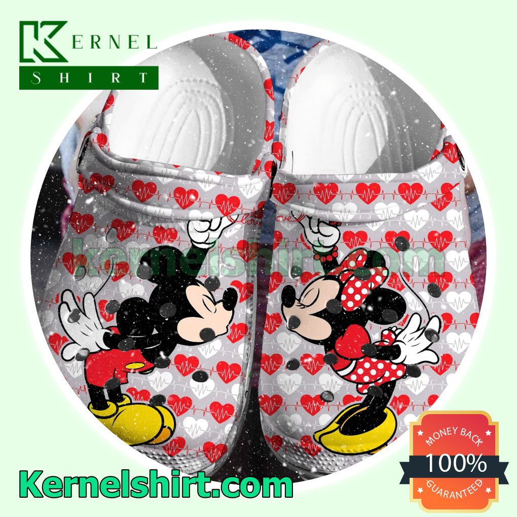 Mickey Mouse And Minnie Mouse Heartbeat Clogs Shoes Slippers Sandals