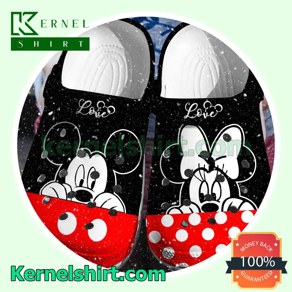 Mickey Mouse And Minnie Mouse Love Clogs Shoes Slippers Sandals