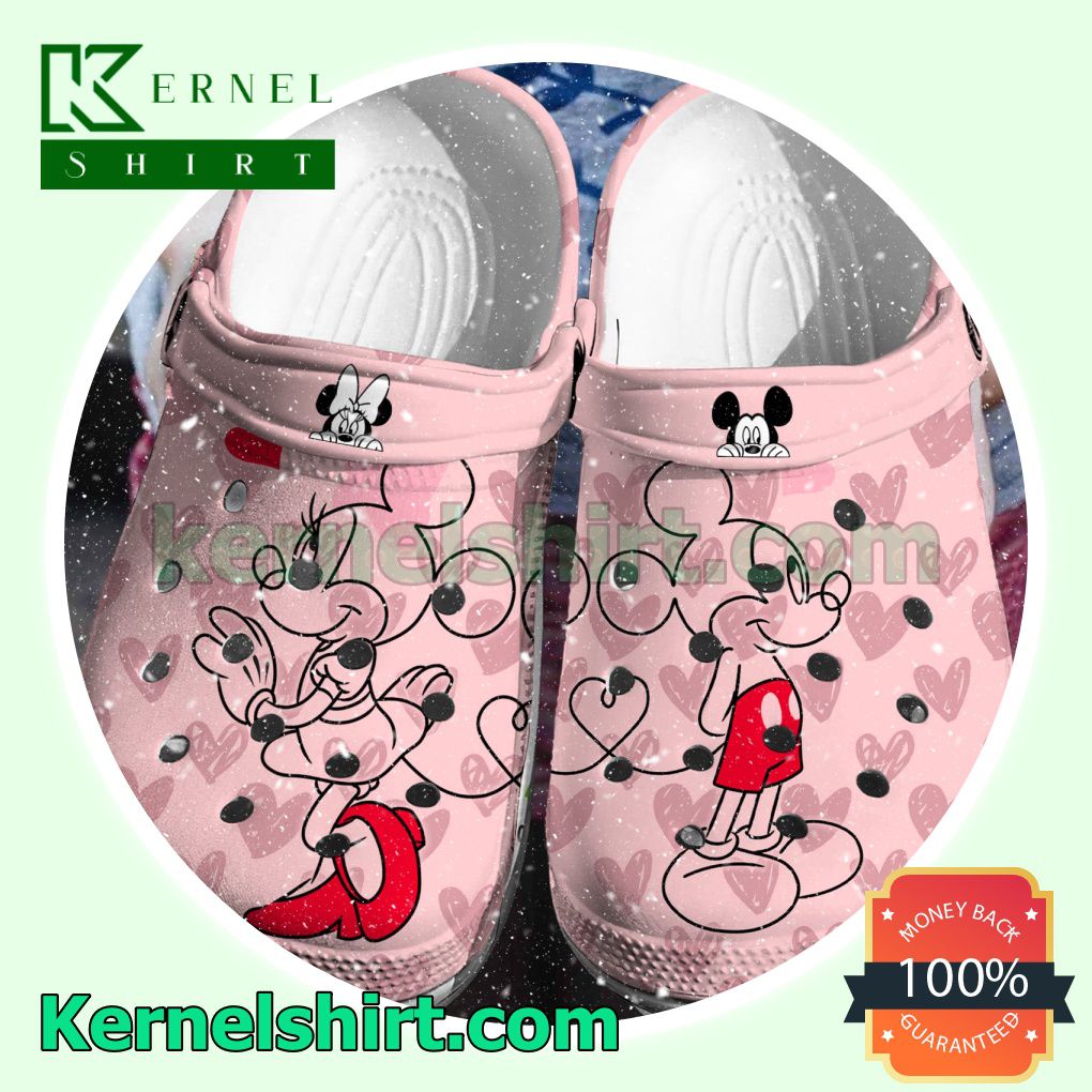 Mickey Mouse And Minnie Mouse Pink Clogs Shoes Slippers Sandals