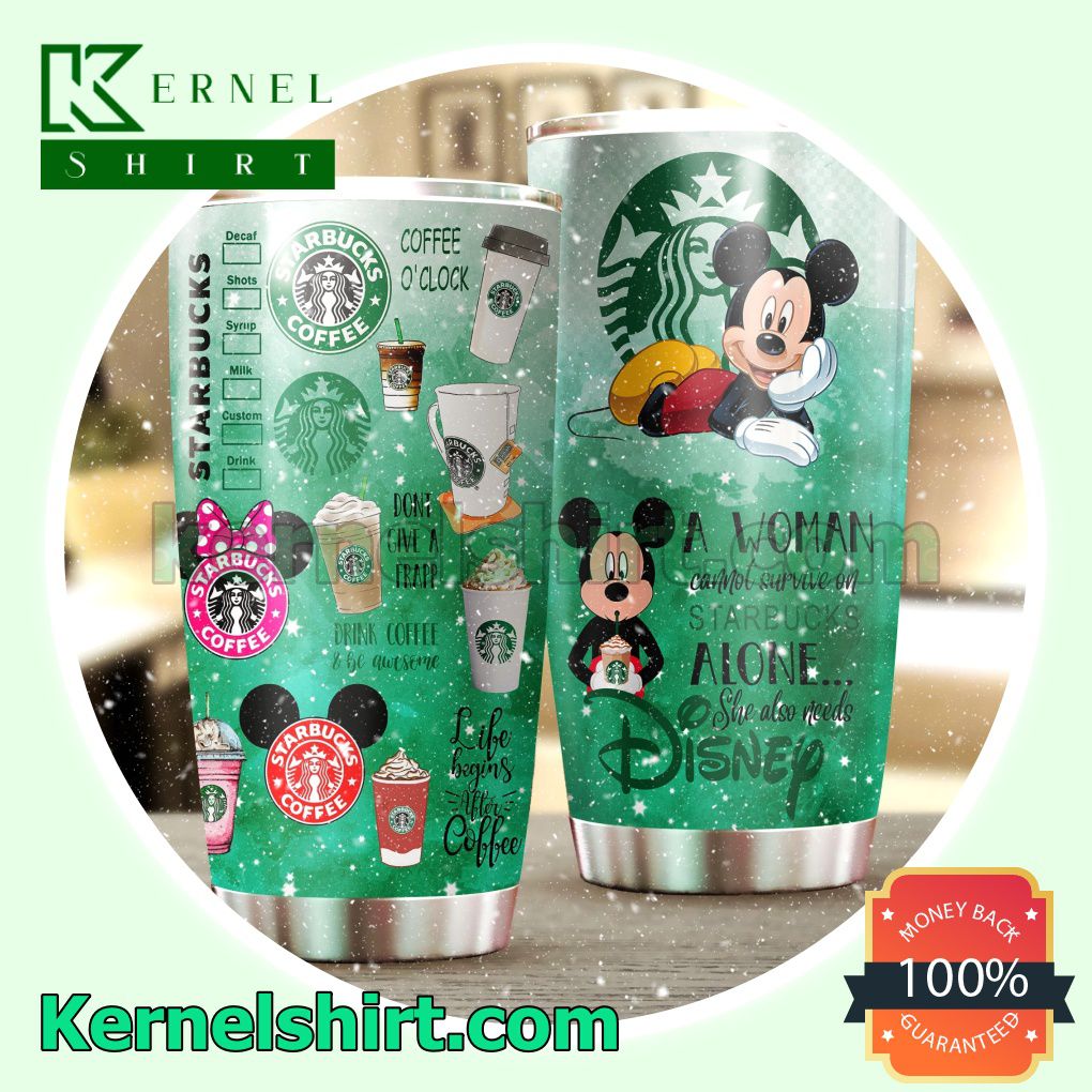 Mickey Mouse And Starbucks Coffee Tumbler Cup