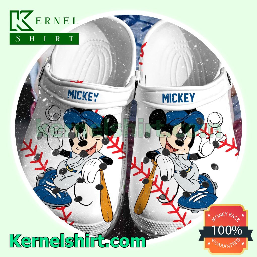 Mickey Mouse Baseball Player Clogs Shoes Slippers Sandals