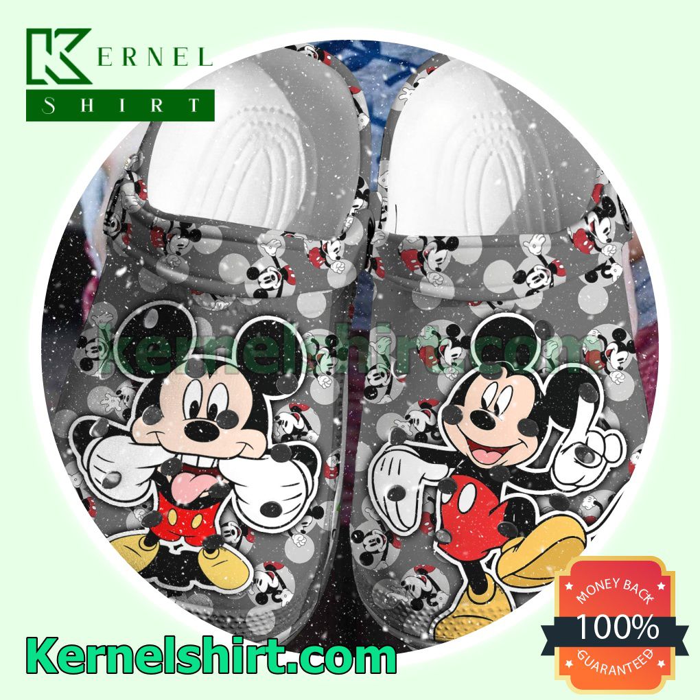 Mickey Mouse Cartoon Grey Clogs Shoes Slippers Sandals