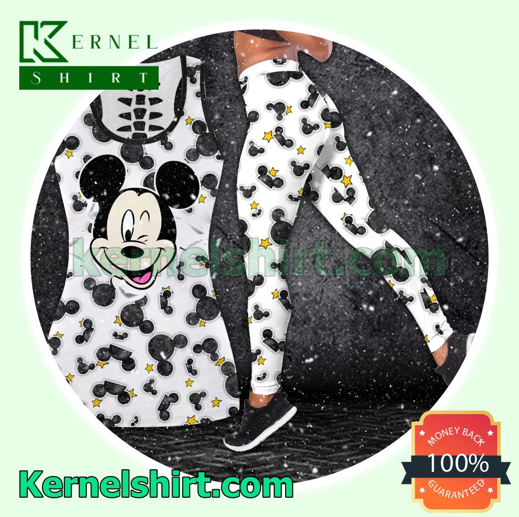 Mickey Mouse Head Hooded Sweatshirt Women Legging