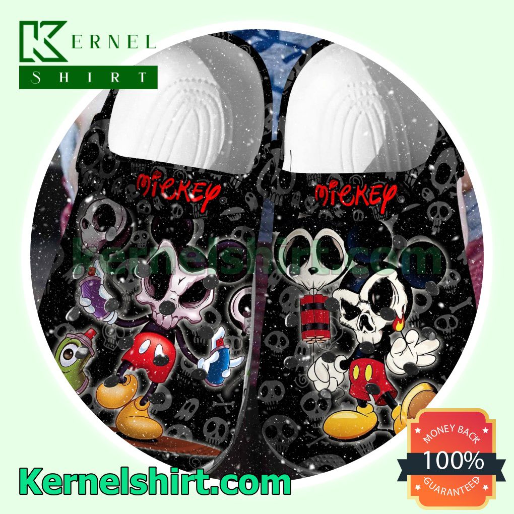 Mickey Mouse Horror Skull Halloween Clogs Shoes Slippers Sandals