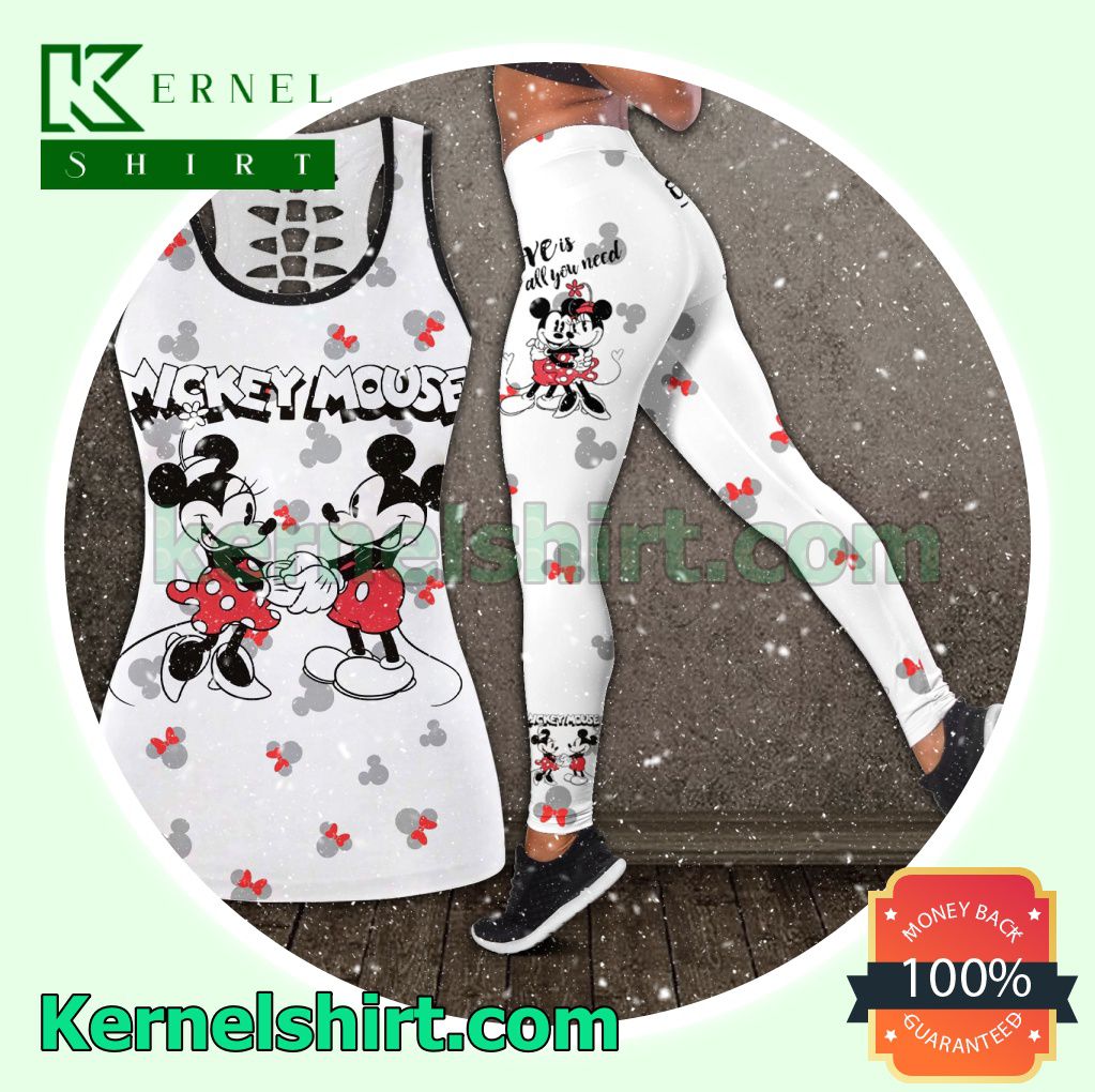 Mickey Mouse Love Is All You Need Hooded Sweatshirt Women Legging