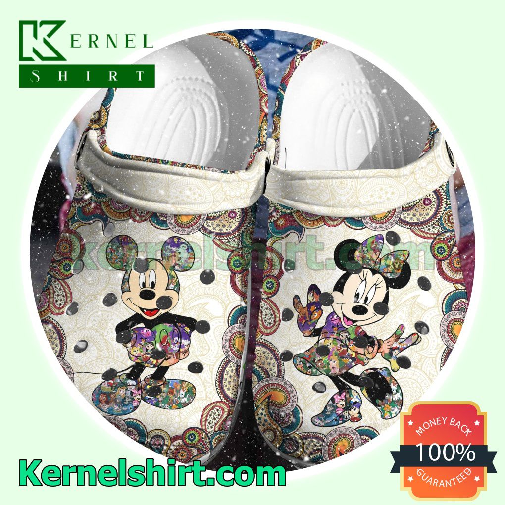 Mickey Mouse Paisley Pattern Clogs Shoes Slippers Sandals