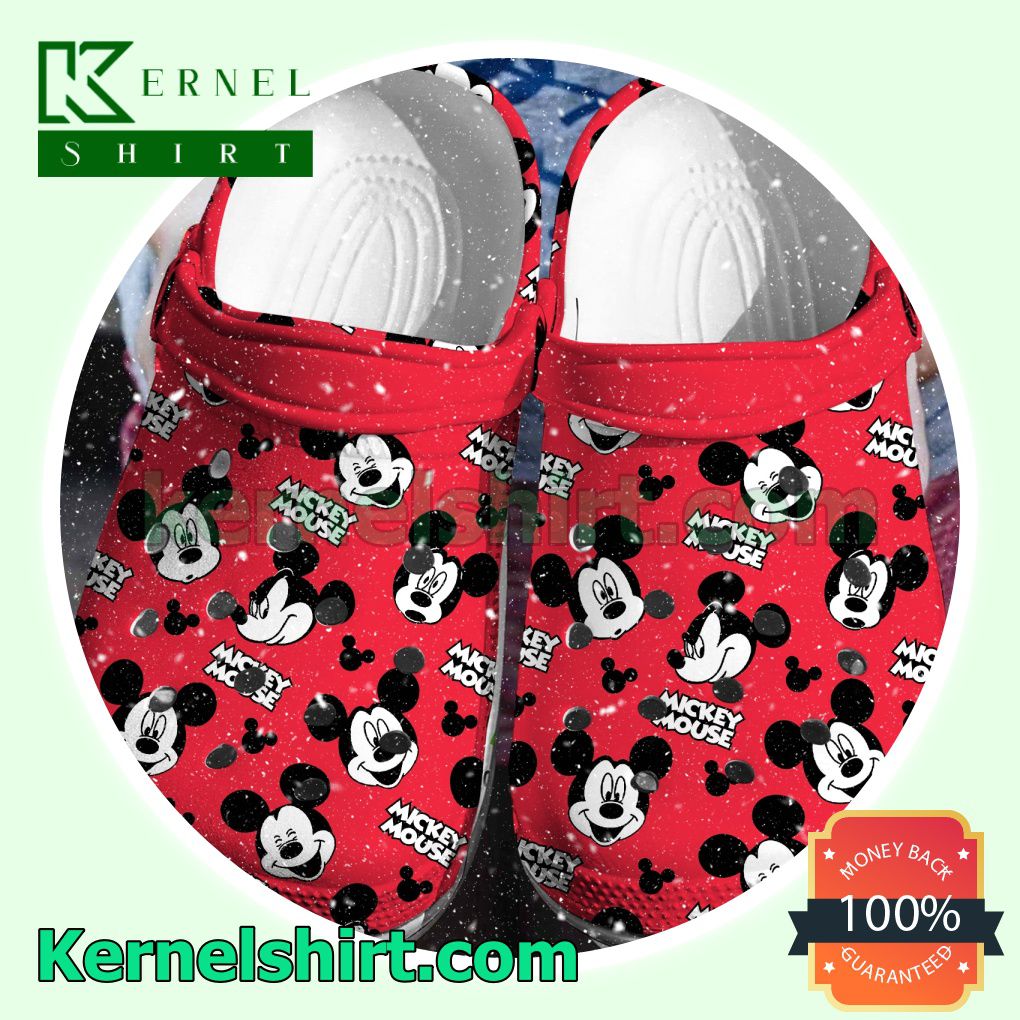 Mickey Mouse Red Clogs Shoes Slippers Sandals