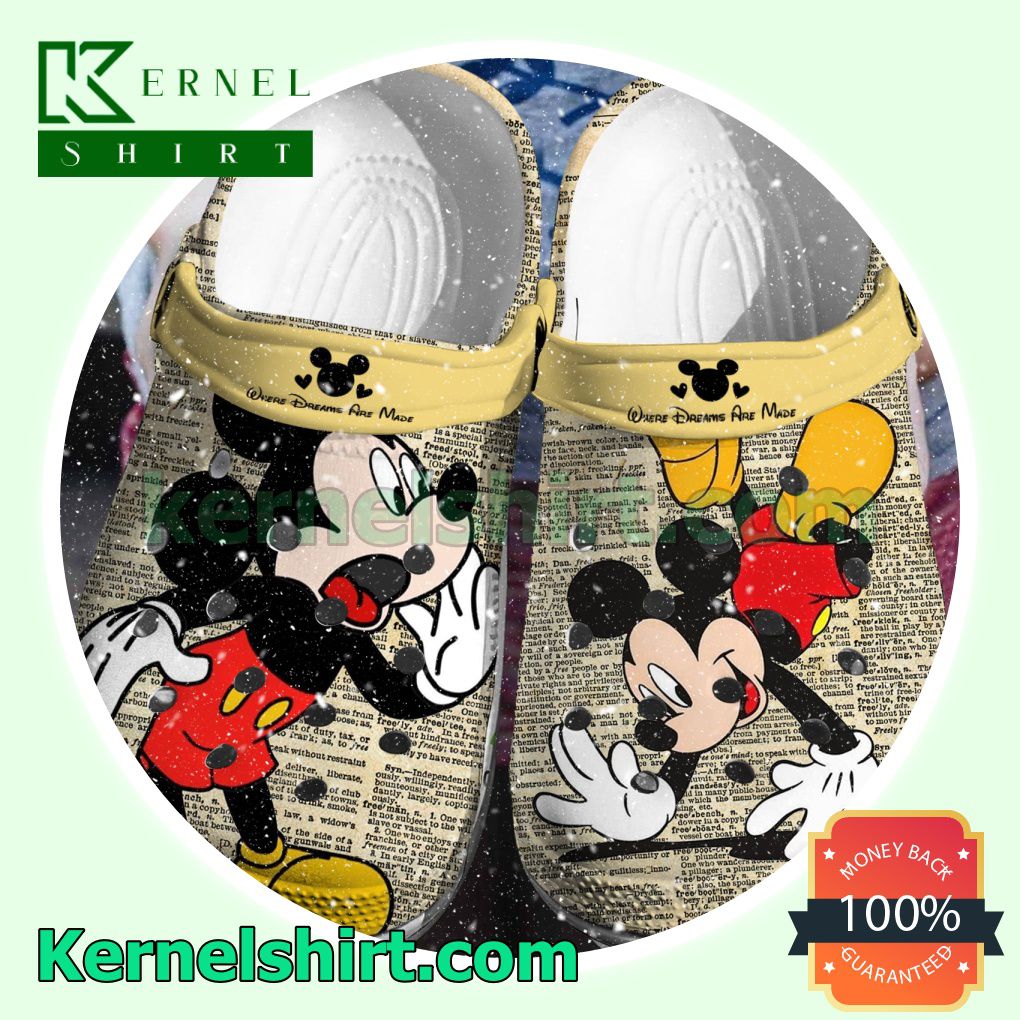 Mickey Mouse Where Dreams Are Made Clogs Shoes Slippers Sandals