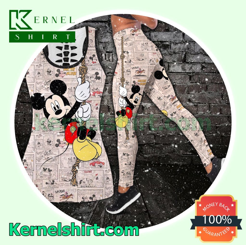 Mickey Swing Keep Calm And Think Disney Hooded Sweatshirt Women Legging