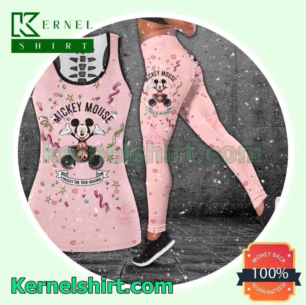 Mickey The True Original Pink Hooded Sweatshirt Women Legging